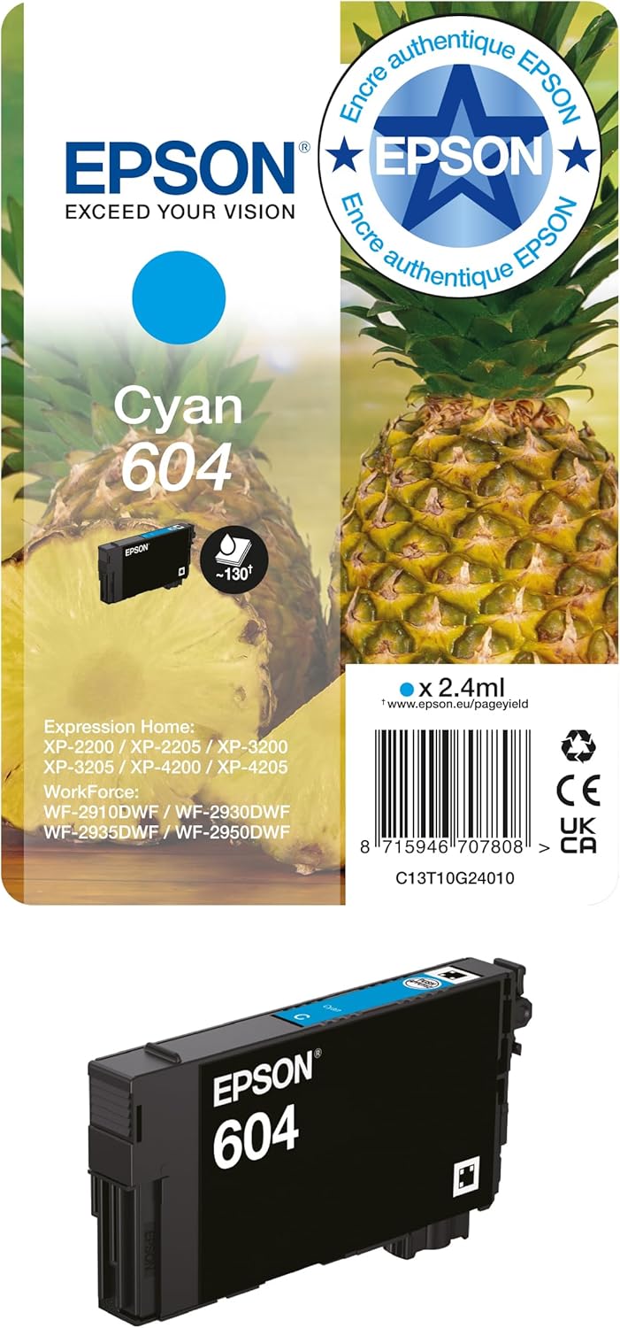 Epson - Cartouche 604 Pineapple - cyan - encre authentique