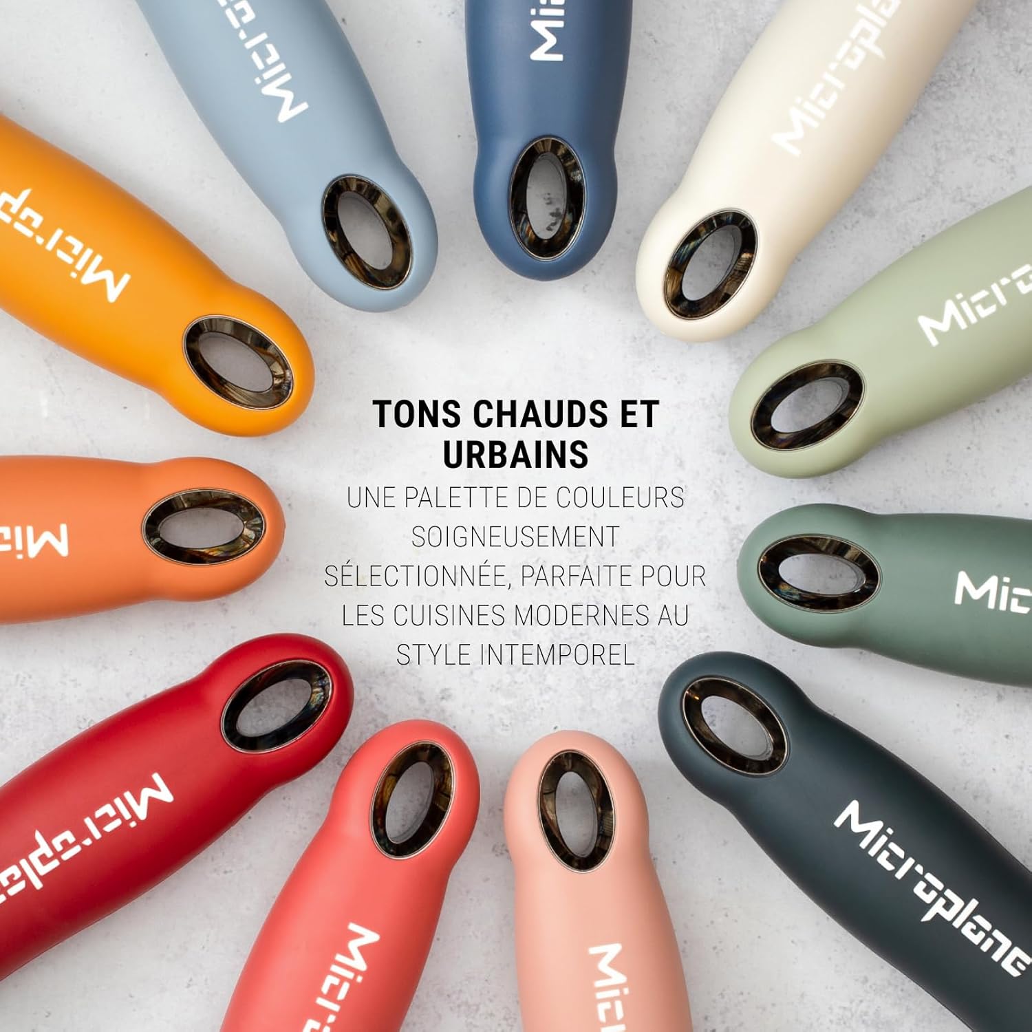 Microplane - Râpe à zesteur série fine - bleu denim - lame fine, usage agrumes, parmesan, gingembre, chocolat, noix de m