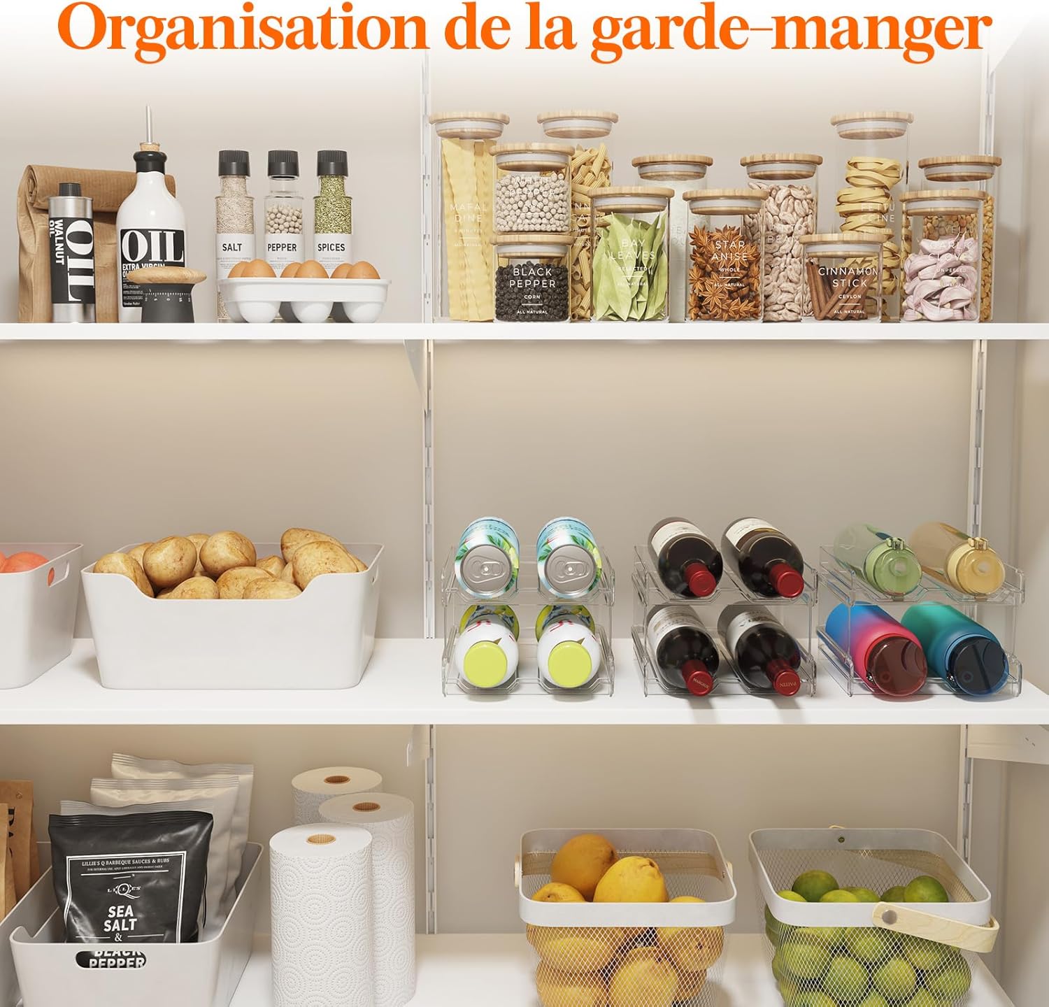 Lifewit - casier à vin empilable - transparent - stocke 4 bouteilles