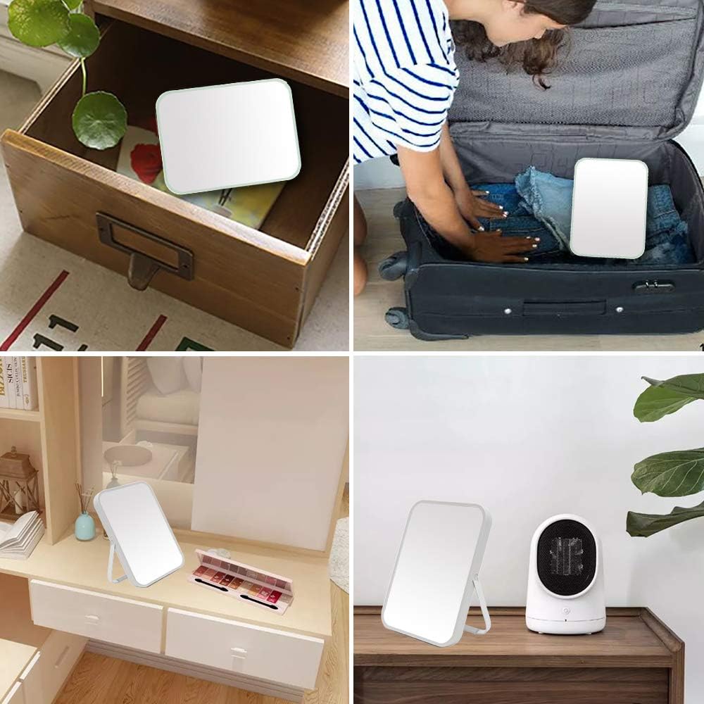 YEAKE - miroir de maquillage, 20,3 cm, support métal, réglable 90°, portable