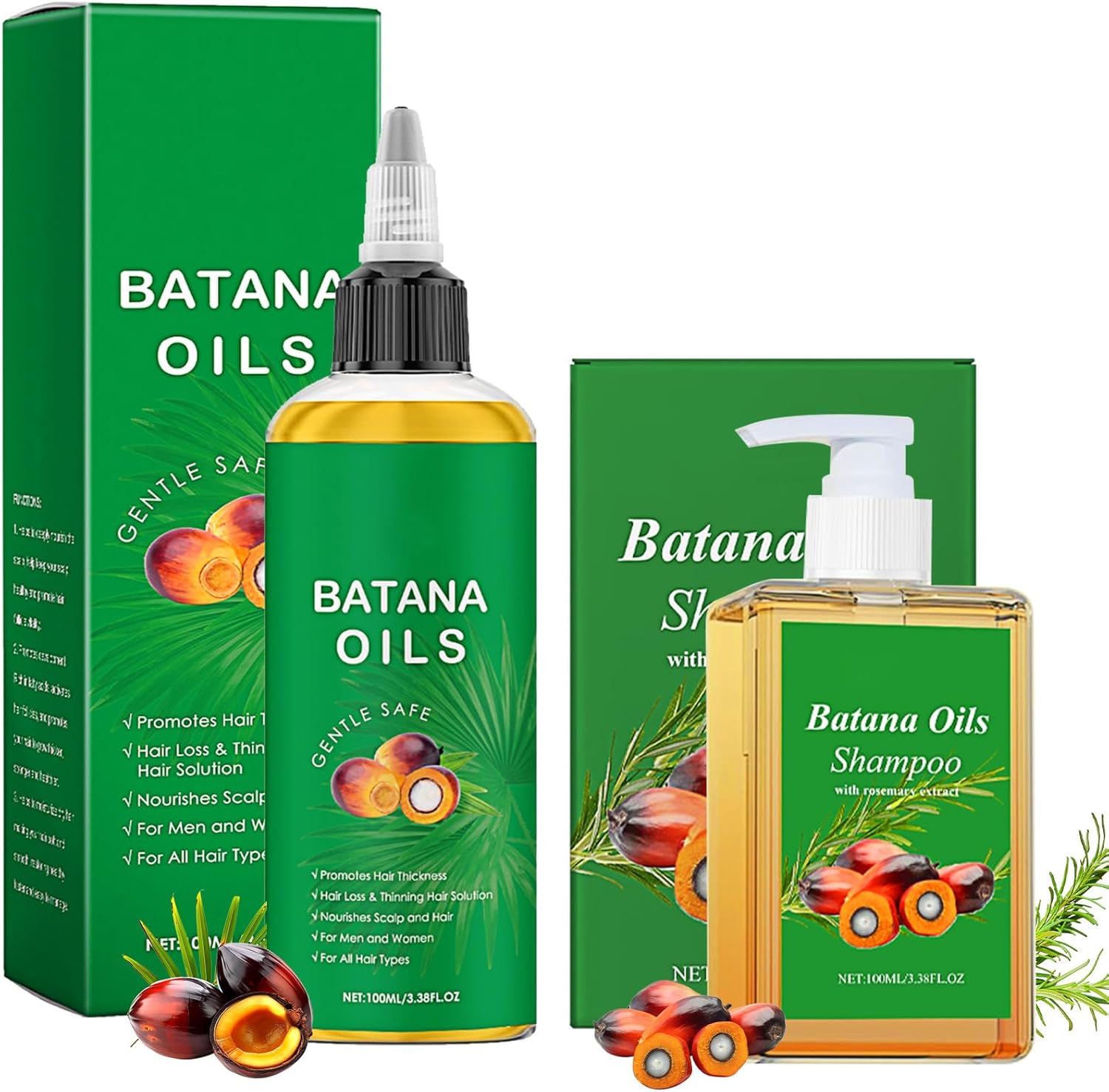 Shampoing à l'huile de Batana - set 2 pièces - hydratation, nutrition et réparation cheveux