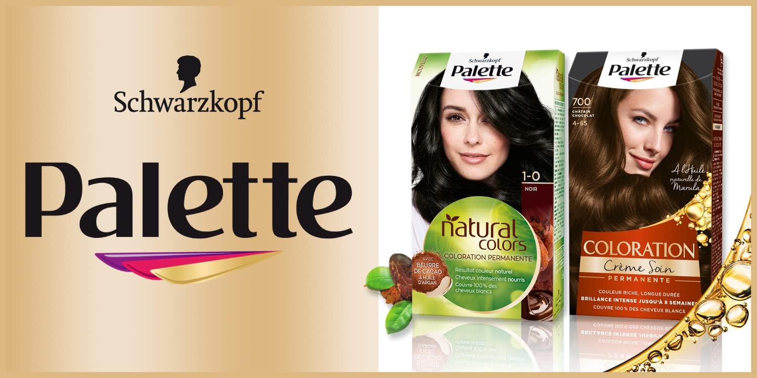 Schwarzkopf - Palette coloration permanente - couvre cheveux blancs, soin longue durée, châtain clair doré - 655
