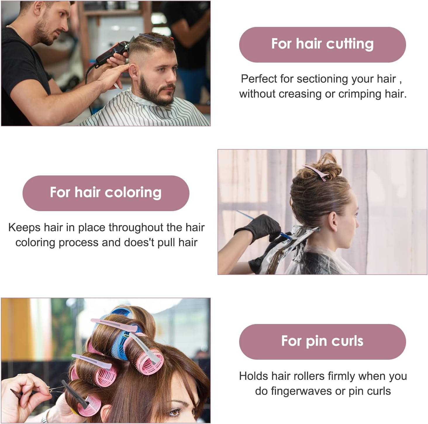 AIMIKE – pinces à cheveux Morandi – 12 pcs – antidérapantes, coiffeur pro