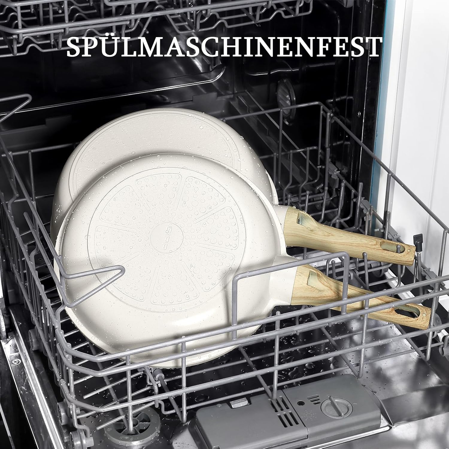 GiPP - poêle à frire granit série blanche - 24cm - antiadhésive, induction, sans PFAS/PFOA, manche froid