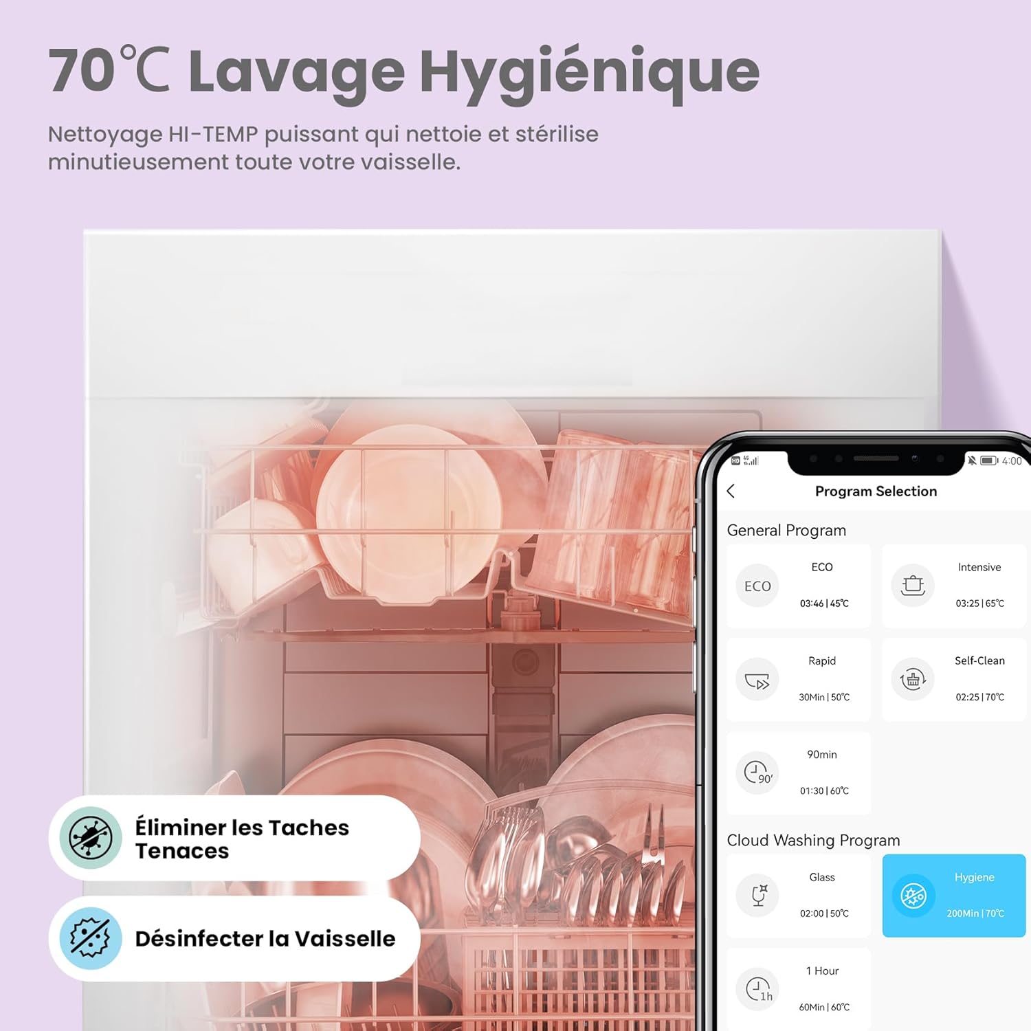 COMFEE' - Lave-vaisselle série Cloud Wash - 12 couverts, démarrage différé, séchage supplémentaire, encastrable - CDWPB1