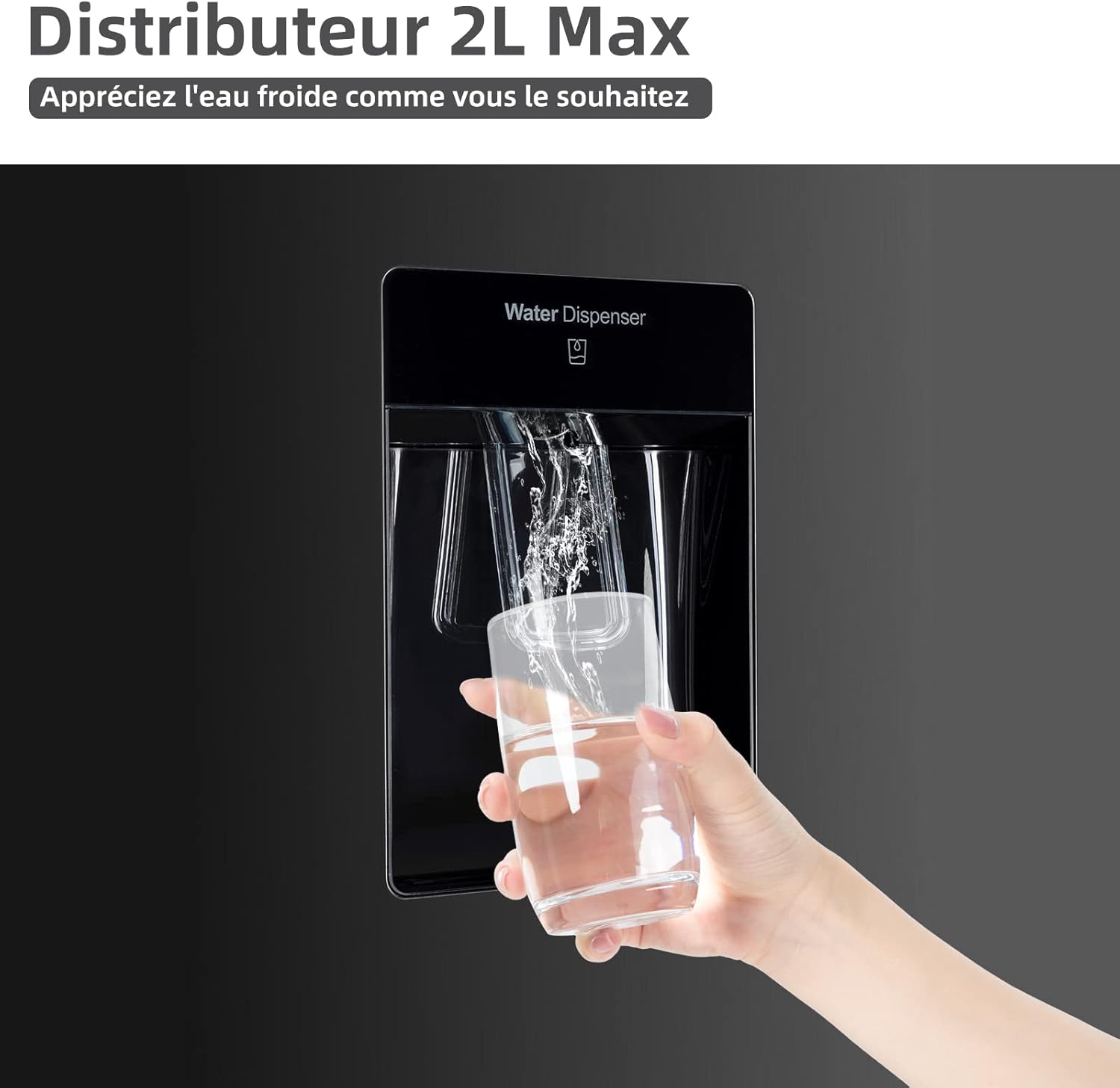 CHIQ - réfrigérateur bas inox noir 231L, No Frost, portes réversibles, FBM228NE4DE