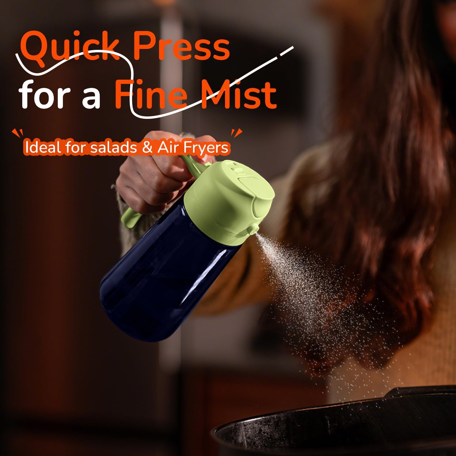 TrendPlain - Spray Huile Cuisine 470ml - 2-en-1 Vaporisateur Salades - TPSD824GS