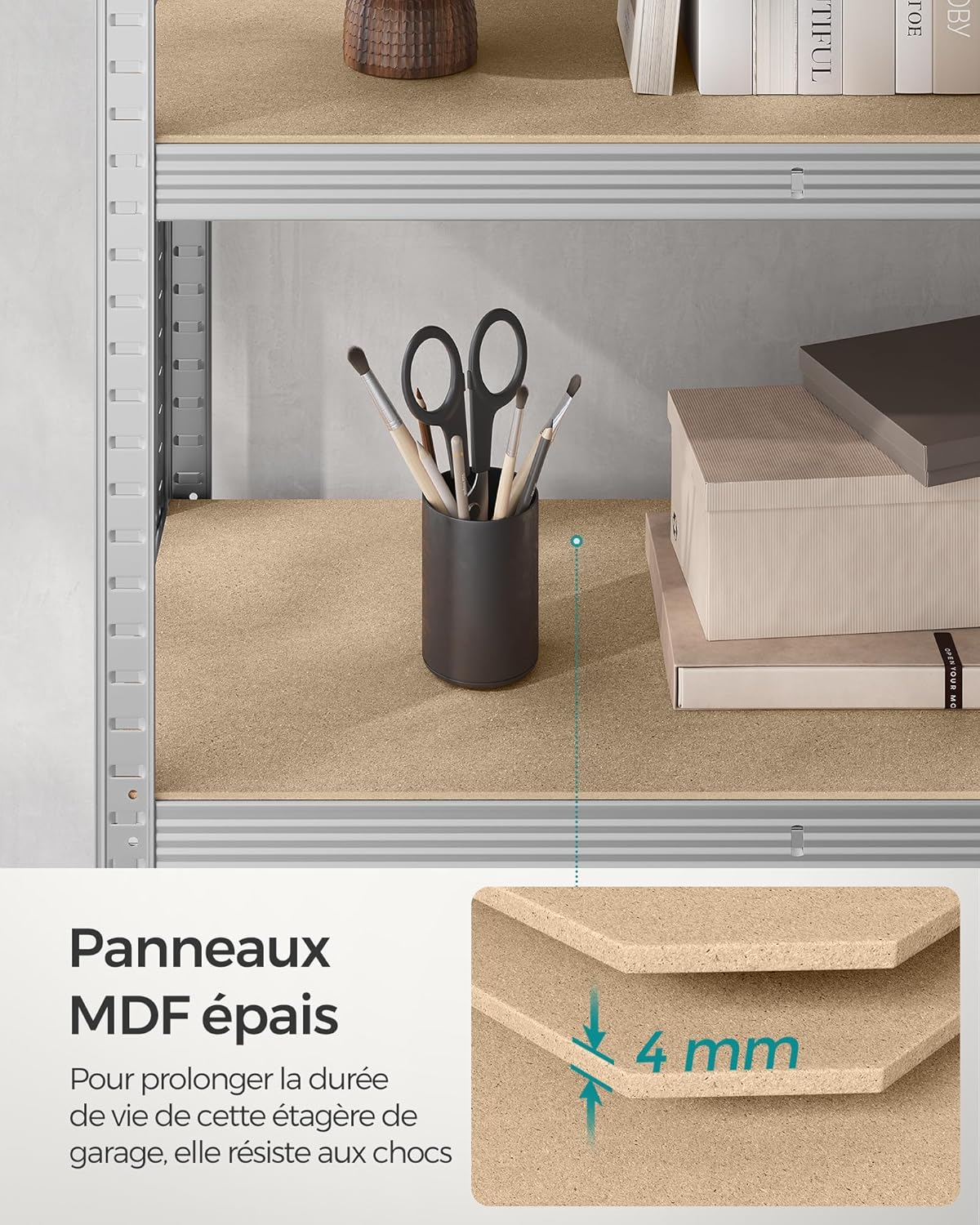 SONGMICS - étagère 5 niveaux, 40x90x180cm, capacité 875kg, GLR040E02