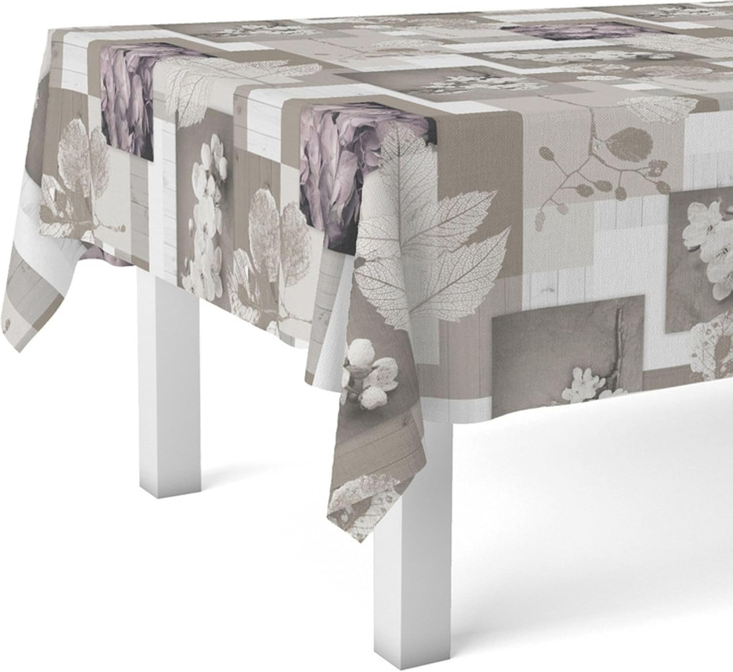 Nappe en toile cirée - Zen Feuilles - 180x140 cm - anti-taches, imperméable