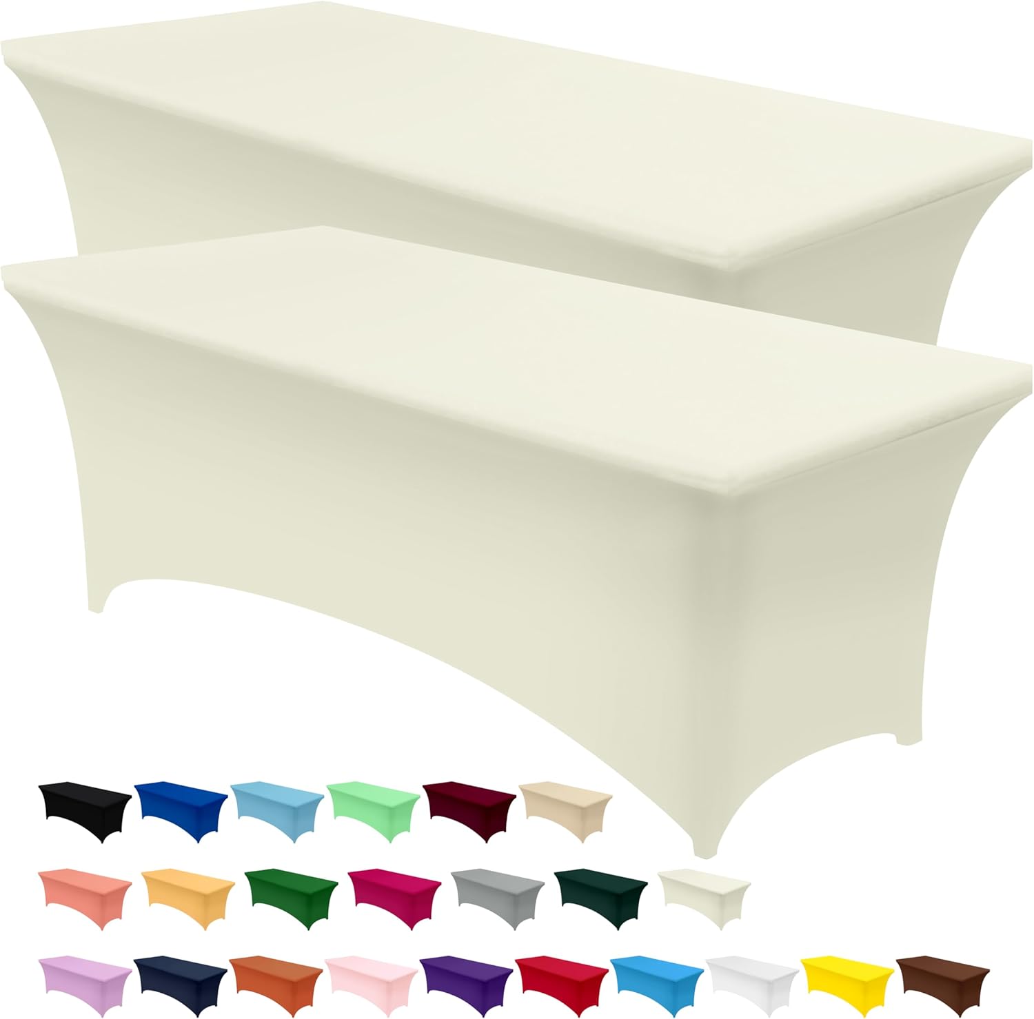 Utopia Kitchen - nappe extensible 8 pieds 244 cm - polyester/spandex lavable infroissable, lot de 2