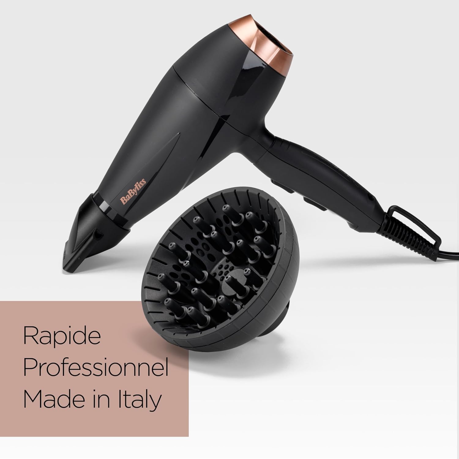 BaByliss - Sèche-cheveux Smooth Pro - 2100W, ionique, 3 températures, 2 vitesses, fabriqué en Italie - 6709DE