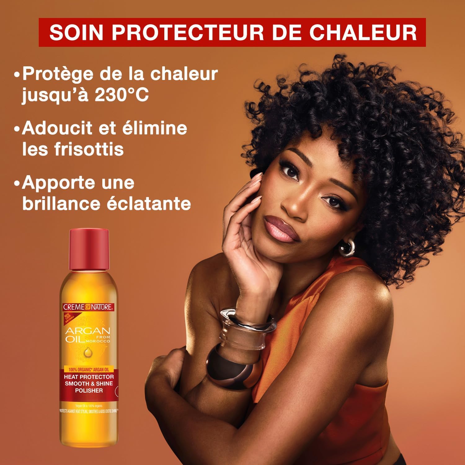Creme of Nature - Argan Oil Heat Protector - 118ml - soin apaisant cheveux bouclés sans rinçage