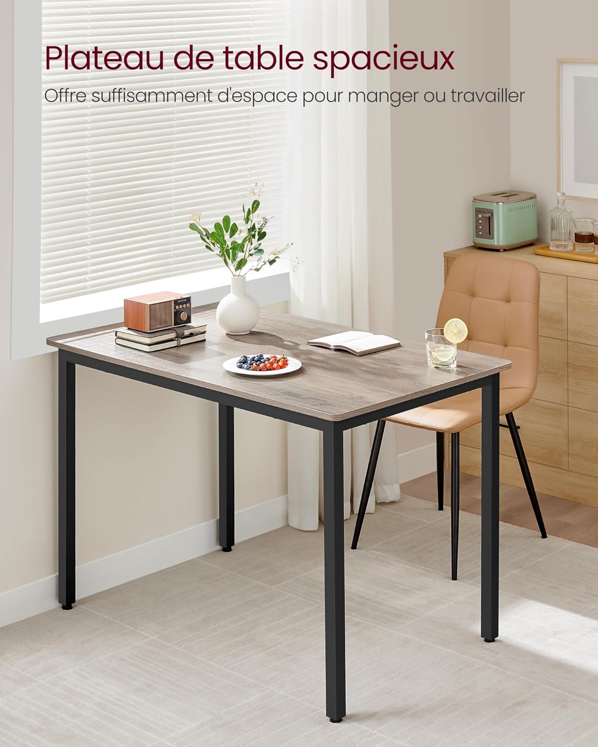 VASAGLE - Table de bar industrielle, 70x110x77 cm, 4 personnes, KDT081G01