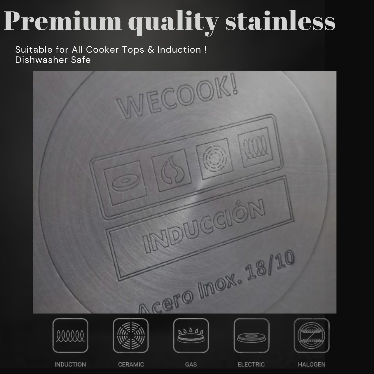 Wecook - casserole inox 18/10, 16 cm, 1,5L, bec verseur, induction