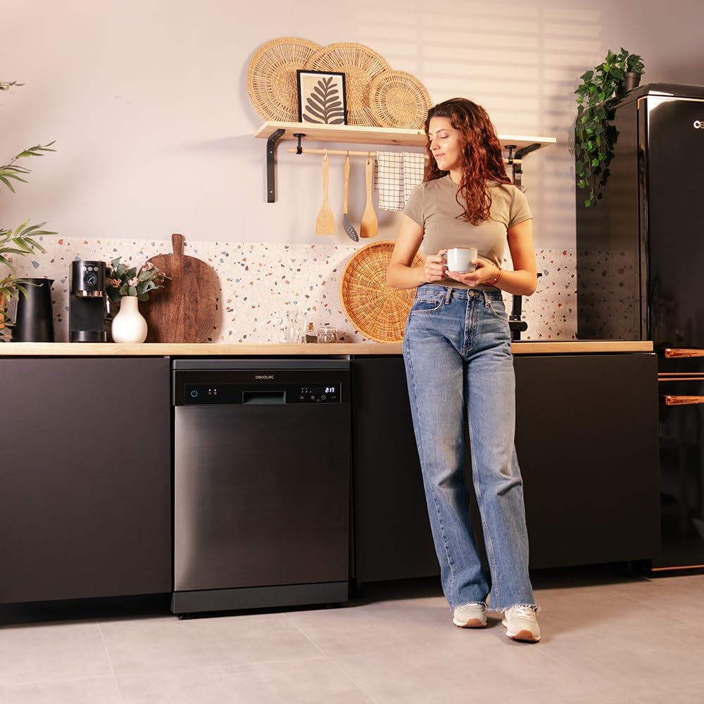 Cecotec - Bolero Aguazero 6110 Dark E - 60 cm - 13 couverts, 6 programmes, départ différé, Dry+, ChildLock