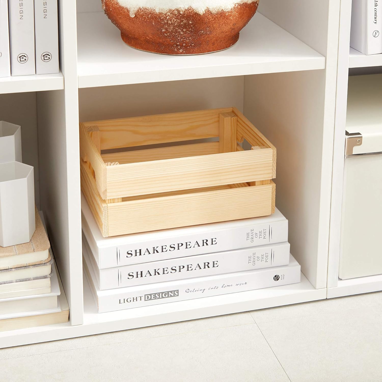 VASAGLE - bibliothèque cubique - 6 cases, blanc nuage, rangement pratique LBC203D