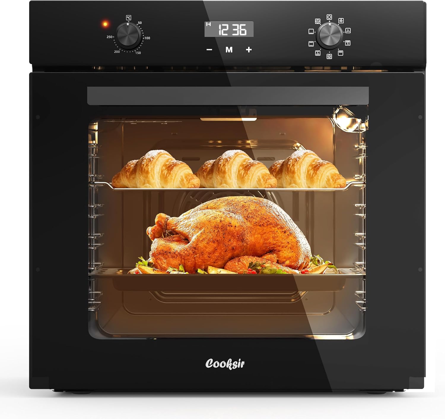 Four encastrable - 60 cm, 60L, 2800W, 9 fonctions, minuterie 10h