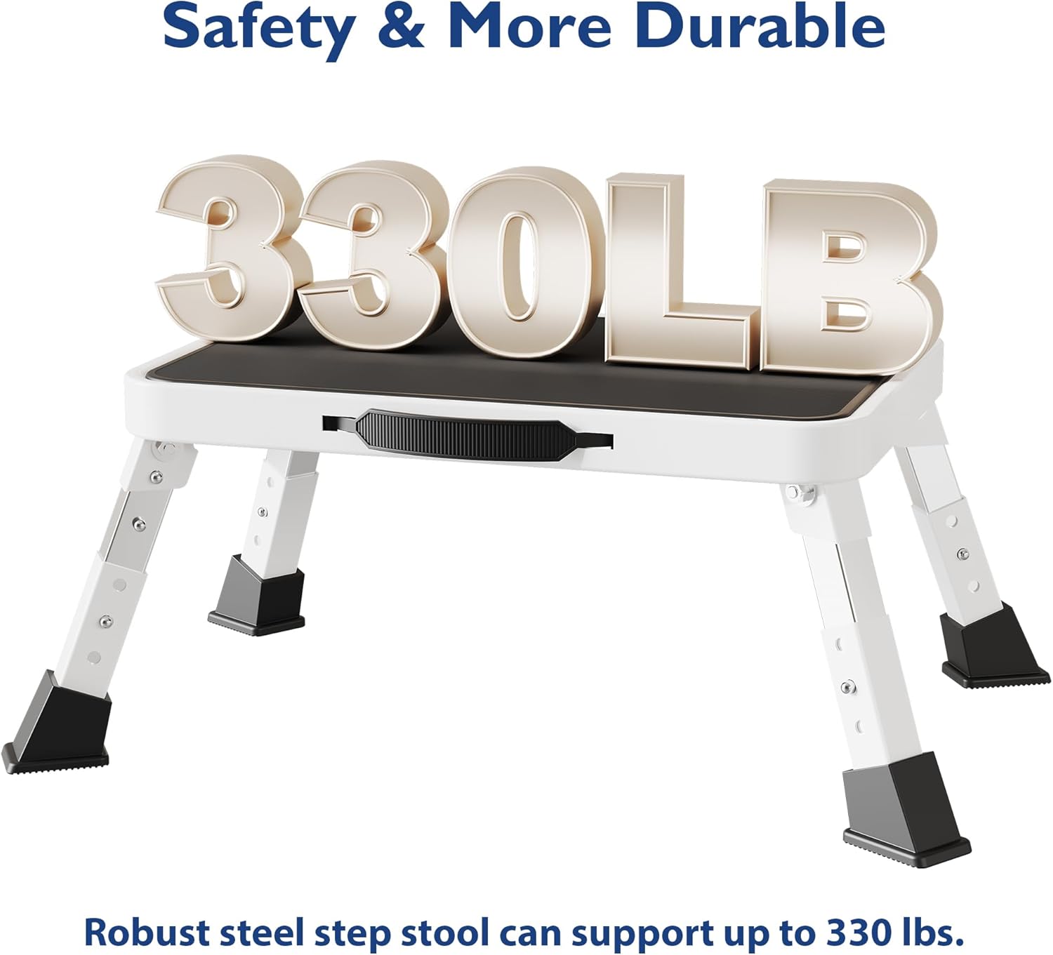 BONTEC - Marchepied pliable 3 marches, 150 kg, antidérapant, compact