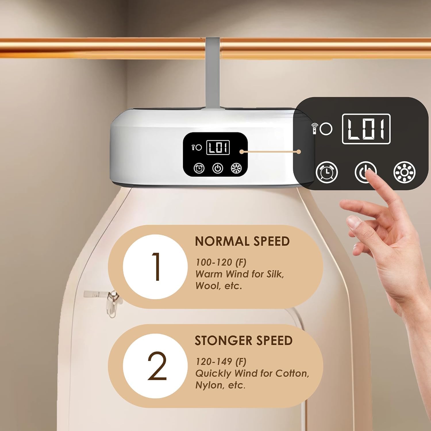 Mini sèche-linge - pompe à chaleur - minuterie 1-8H, UV, télécommande