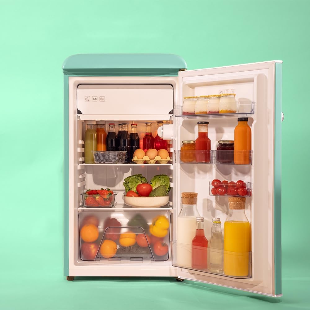 Cecotec - Mini frigo rétro Bolero Coolmarket TT - 89,3x48,7 cm - 95L, classe E