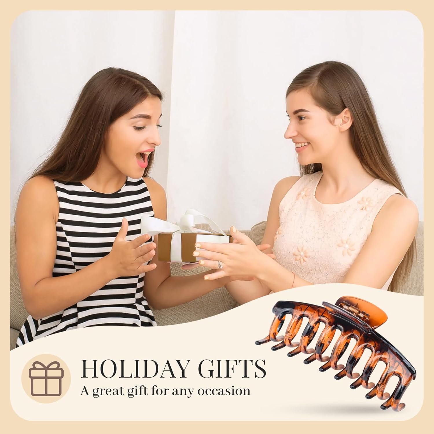 Kavya - 8 pinces grandes 10.5cm - antidérapantes cheveux épais femme