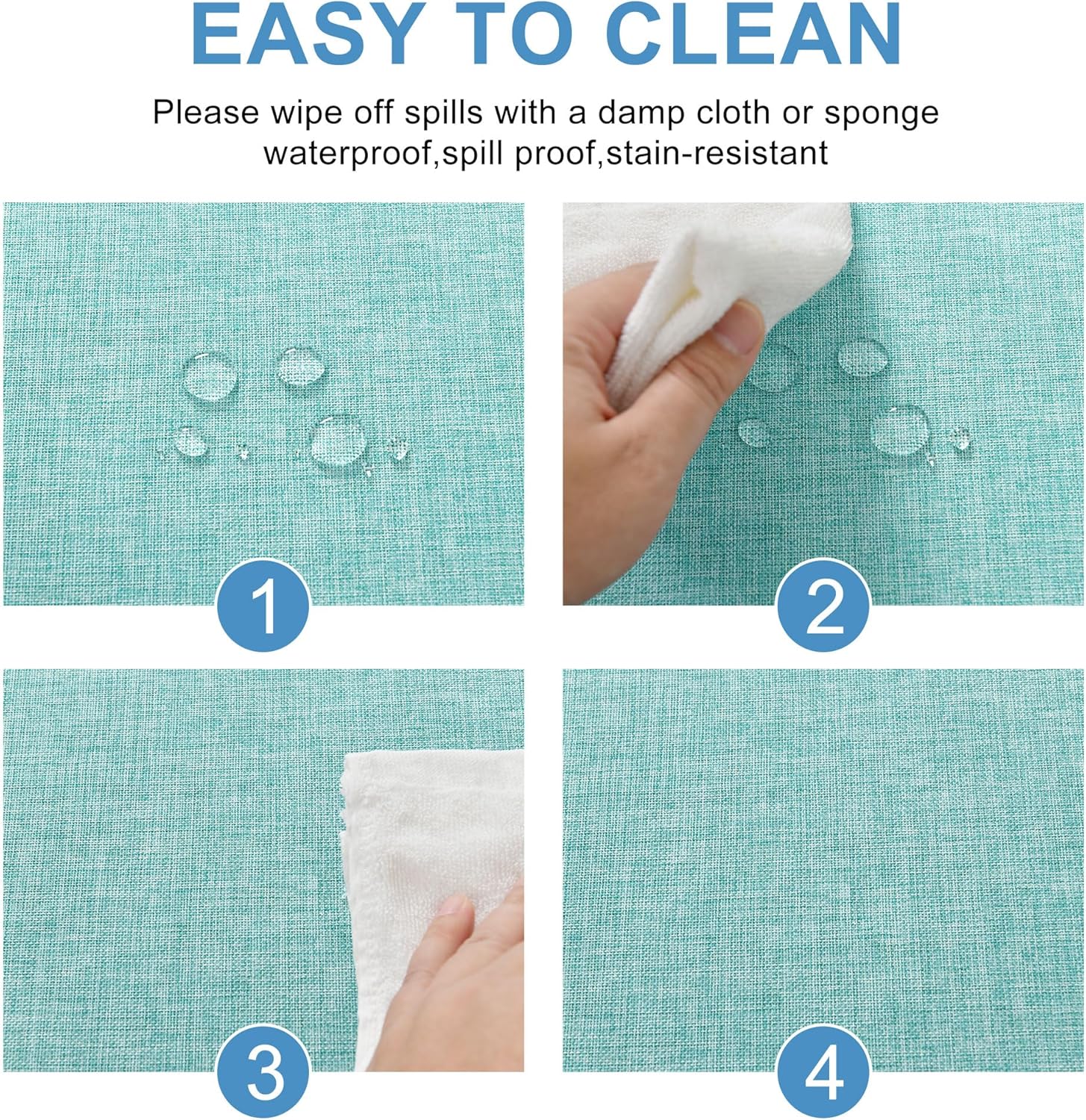 DWCN - nappe Aqua - 110x110cm - imperméable, effet lin, lavable