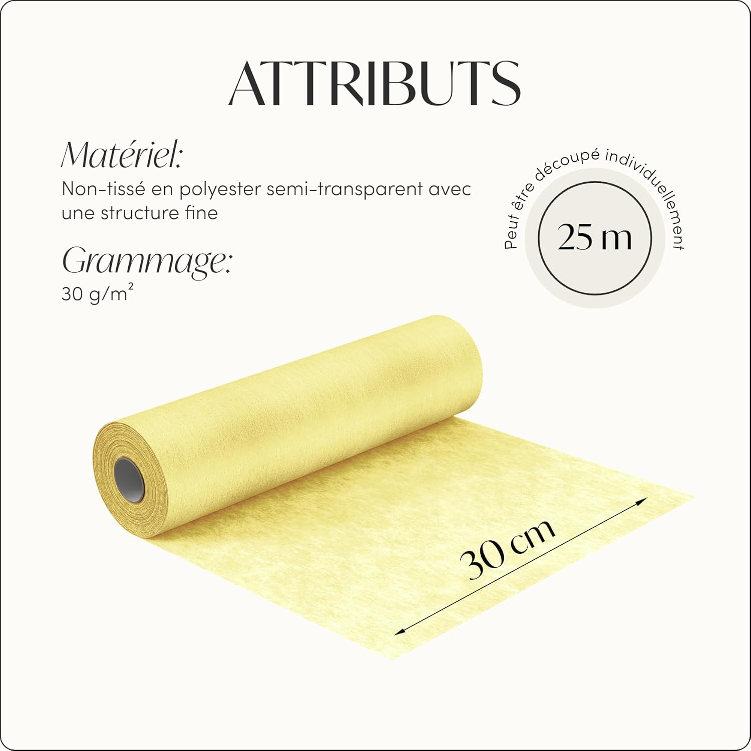 100%Mosel - Chemin de Table Pastel - 30x250cm - non-tissé, décoratif