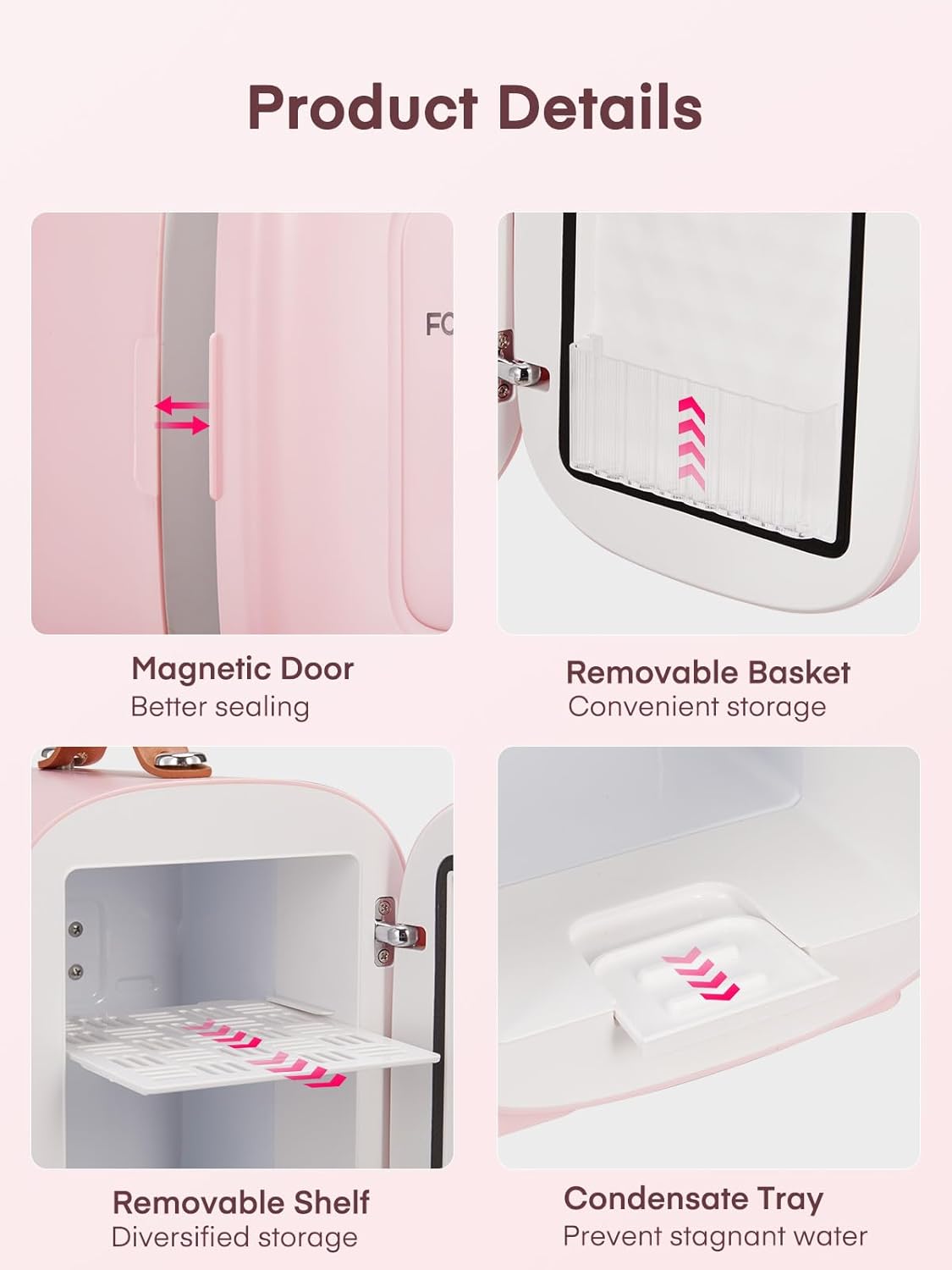 FOHERE - Mini Frigo 5L - compact, silencieux, portable - idéal chambre