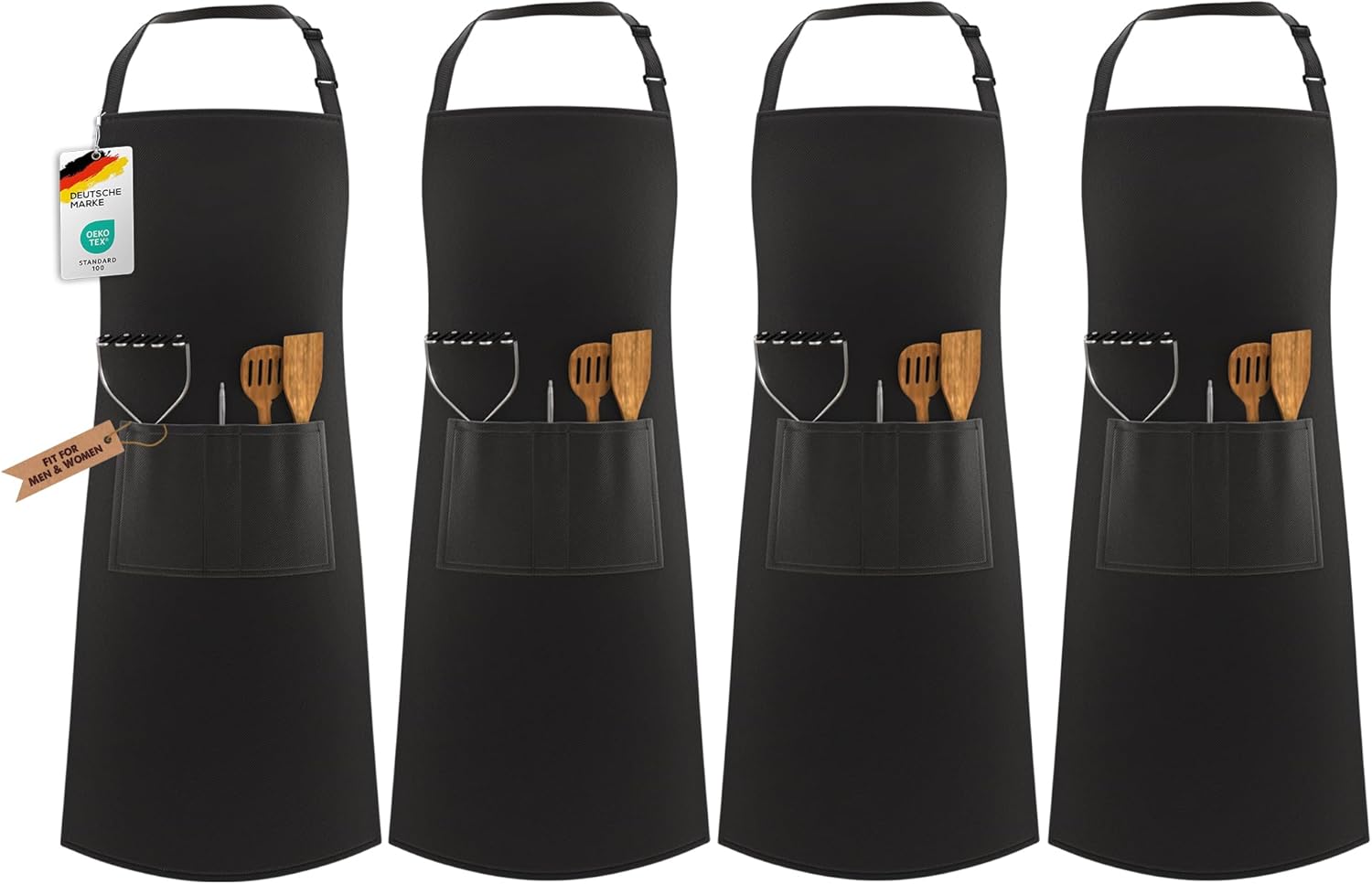 LEFUNDA - tablier cuisine réglable 3 poches, étanche, longues lanières