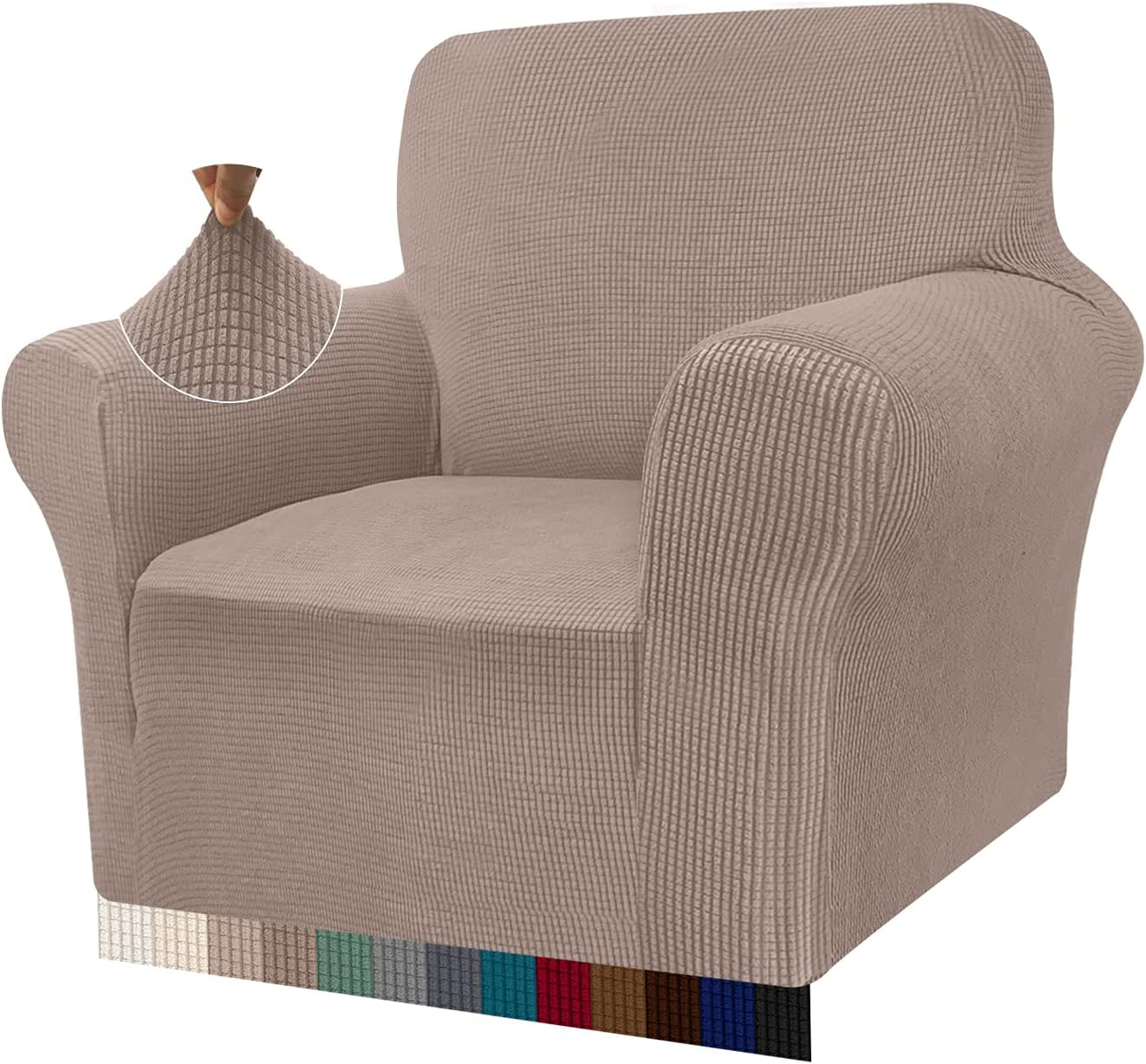 Granbest - housse canapé moderne jacquard 1 place - extensible, protection animaux