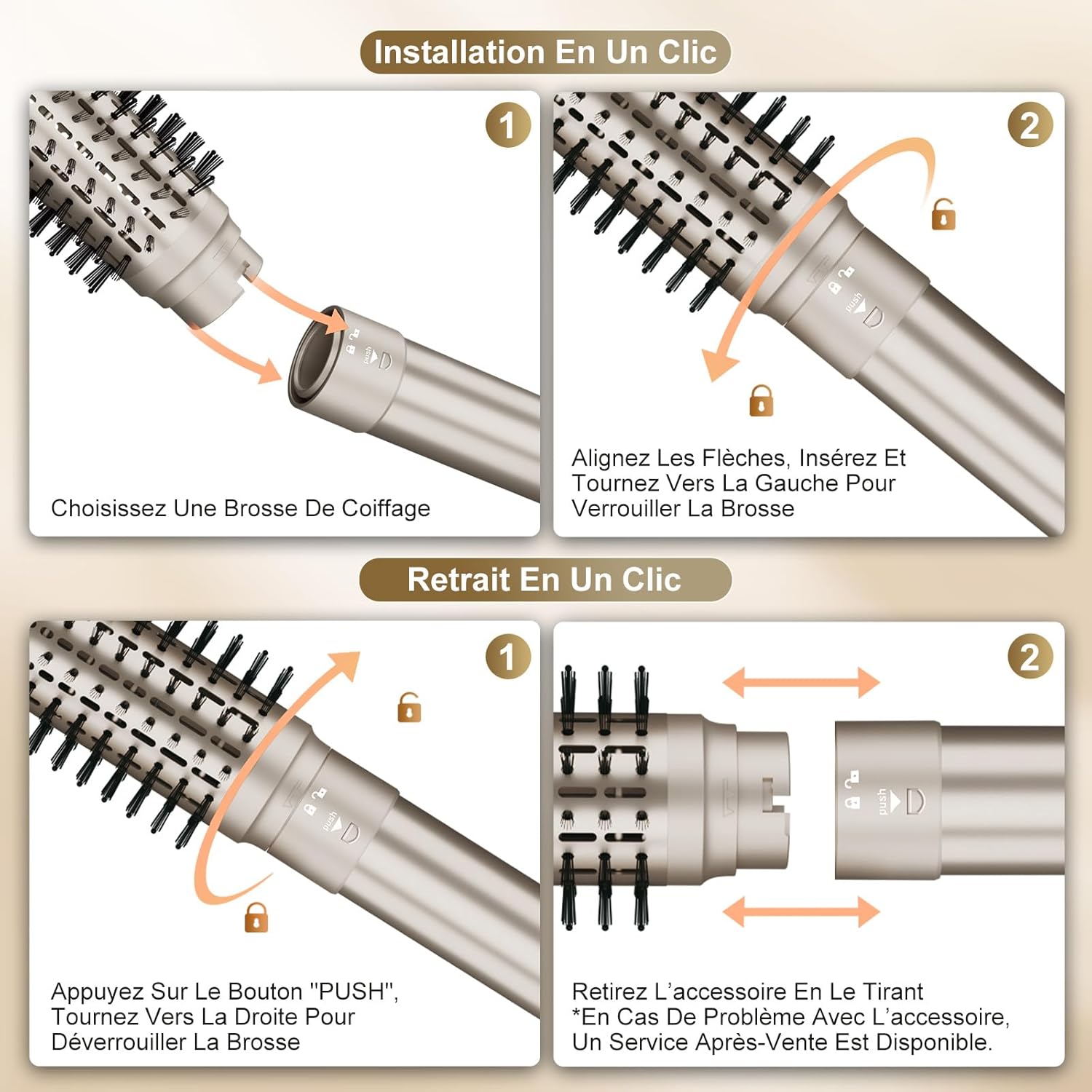 7MAGIC - Air Styler 6 en 1 - compact - ionique, boucleur automatique, brosse lissante, sac de voyage - 7MAGIC