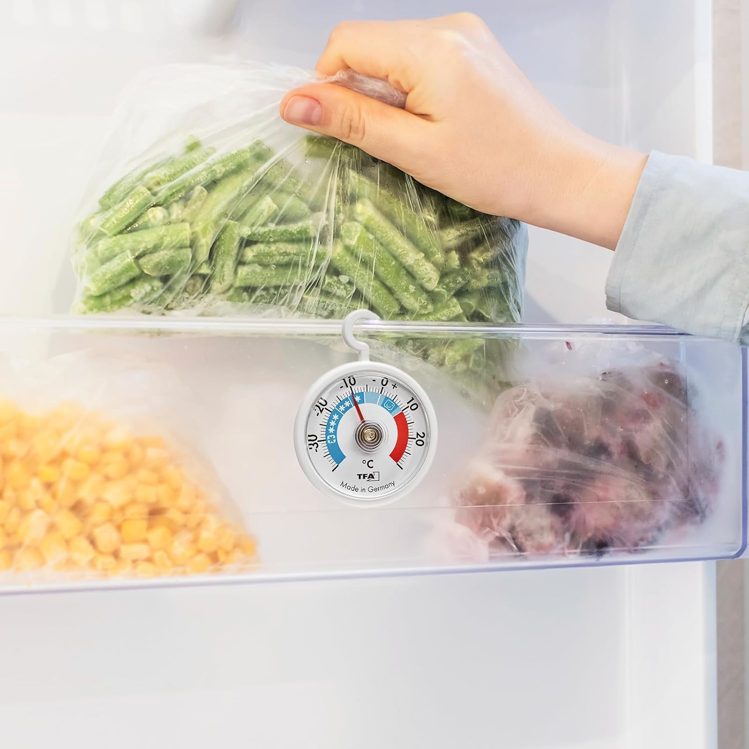 TFA Dostmann - thermomètres analogiques avec crochets - zones de refroidissement - blanc - 95.1036