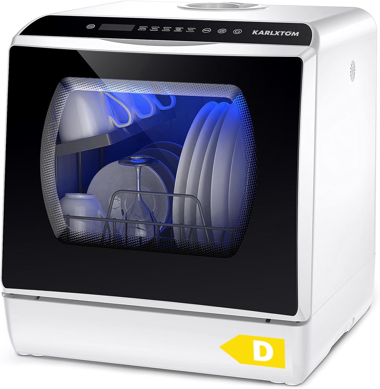 Karlxtom - Mini lave-vaisselle de table, 45 cm, 6 programmes, LED