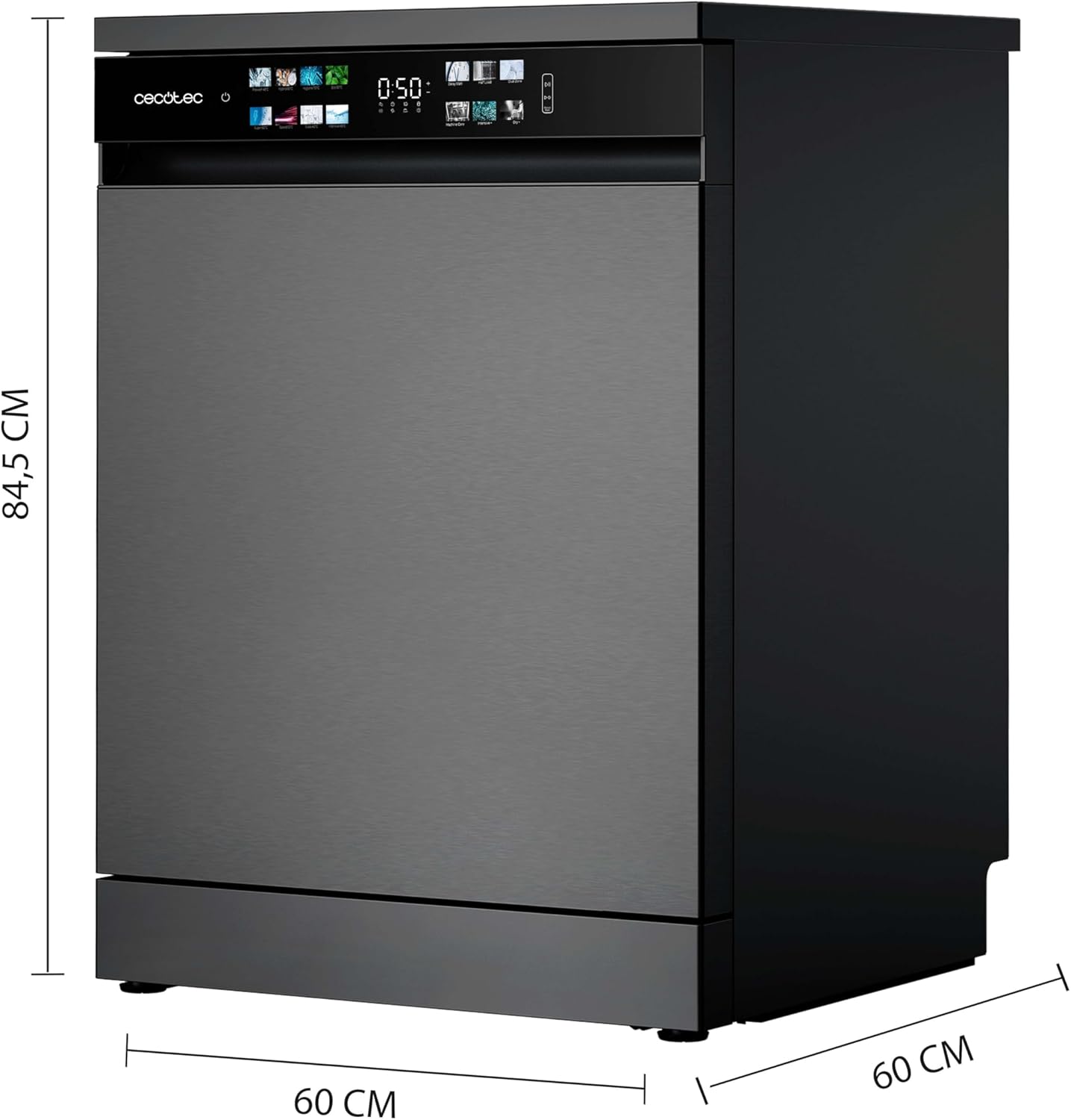 Cecotec - Bolero Aguazero (série 6210) - 60cm - 15 couverts, écran XXL, Dual Zone, Aquastop, AutoClean, 6210