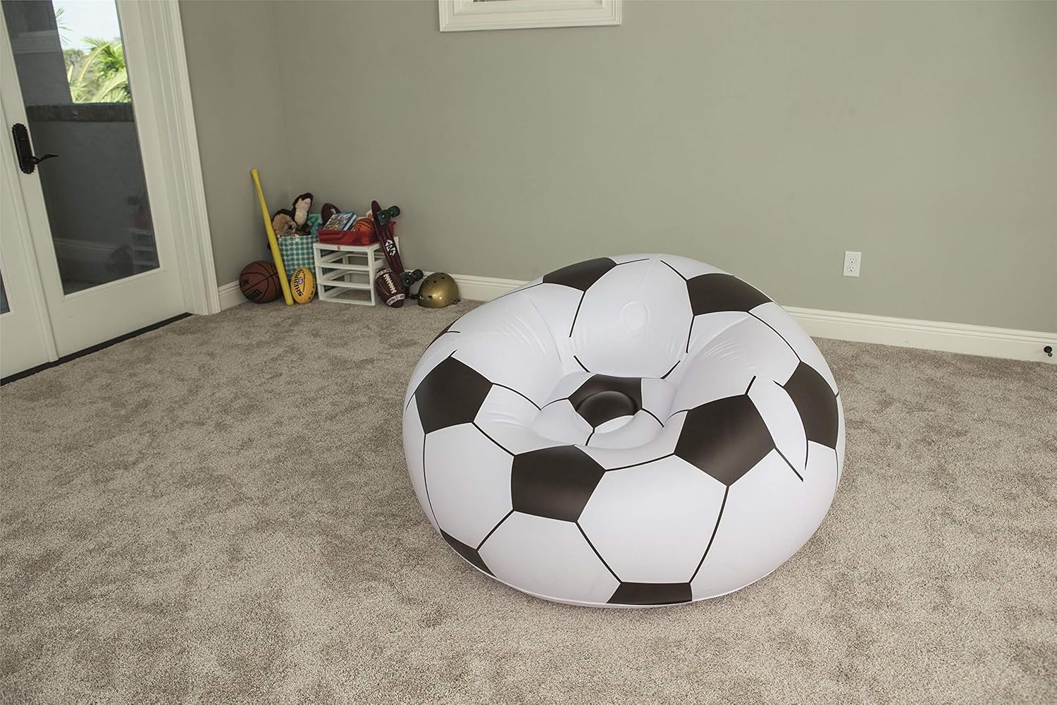 Bestway - fauteuil gonflable ballon foot - 114x112x66 cm - confortable - 75010