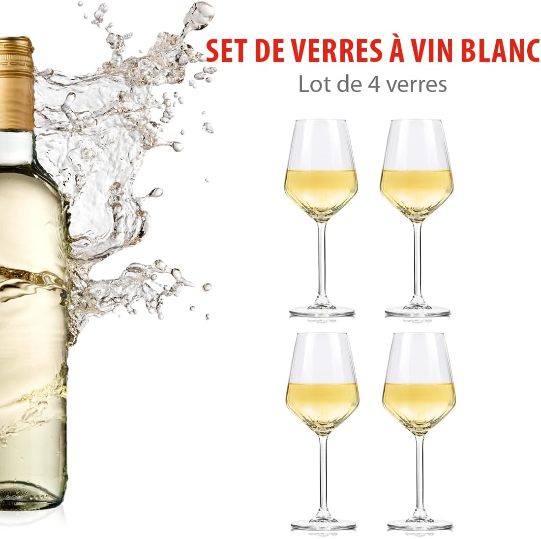 alpina - Verrerie 4 pièces - flûtes à champagne 210ml - Compatible lave-vaisselle
