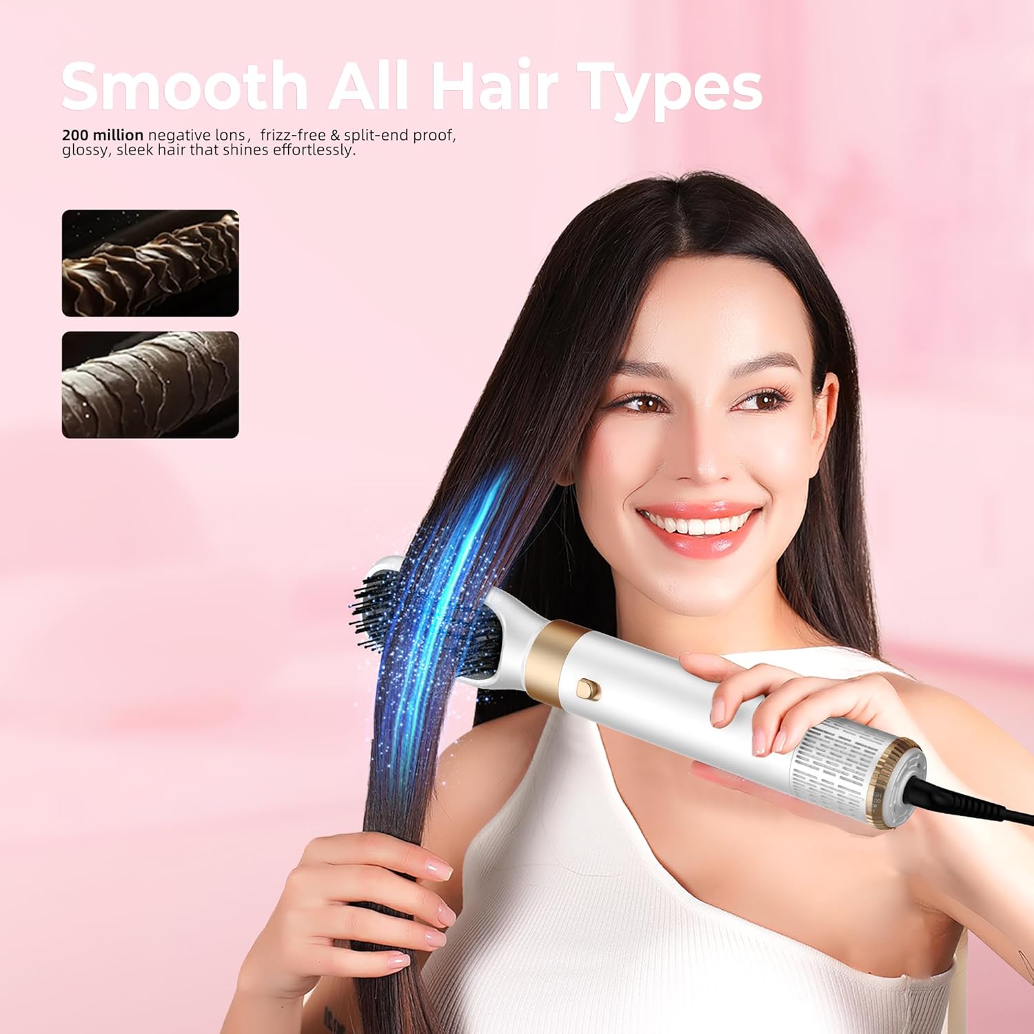 Pro Air Styler - 6 en 1, 1000W, sèche, boucle, lisse, brosse à air