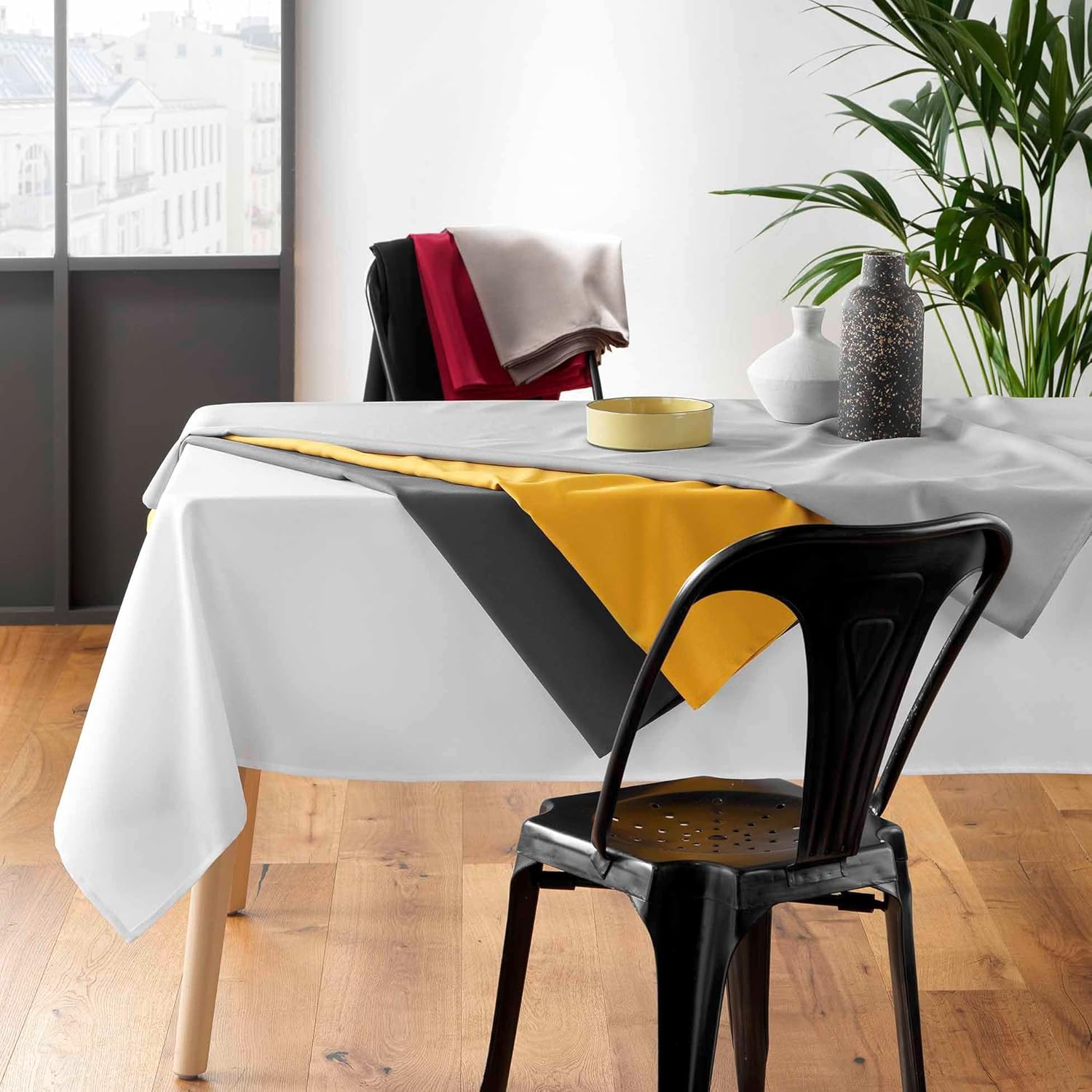 Nappe rectangle - Essentiel béton - 140x300 cm - polyester uni