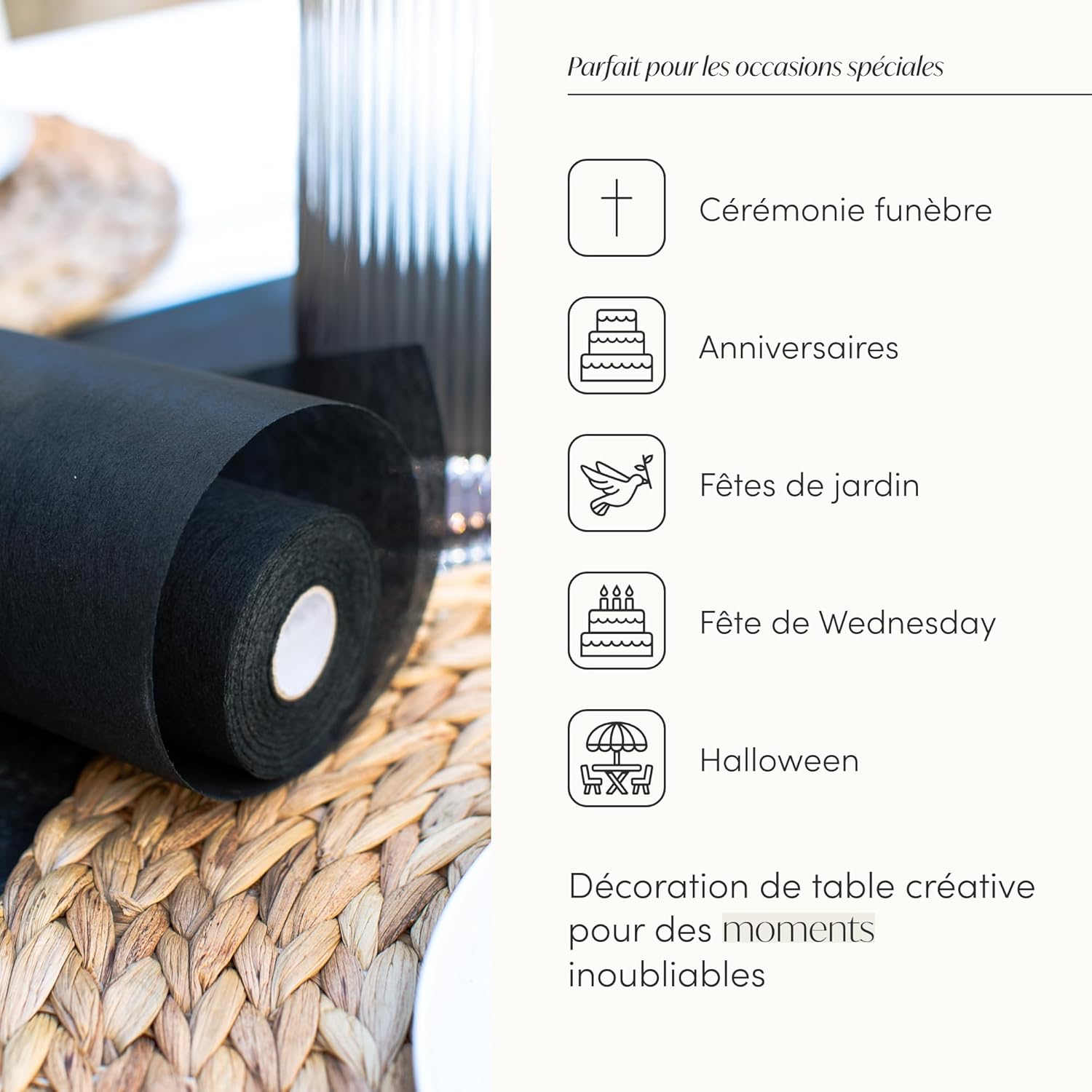 100%Mosel - Chemin de Table - 30x250cm - non-tissé, déco événements