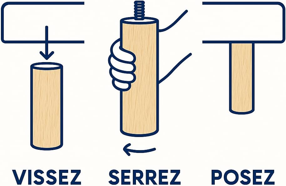 La Fabrique de Pieds - Cylindres bois verni clair 25x6x6 cm - jeu de 4 pieds - AM20170003