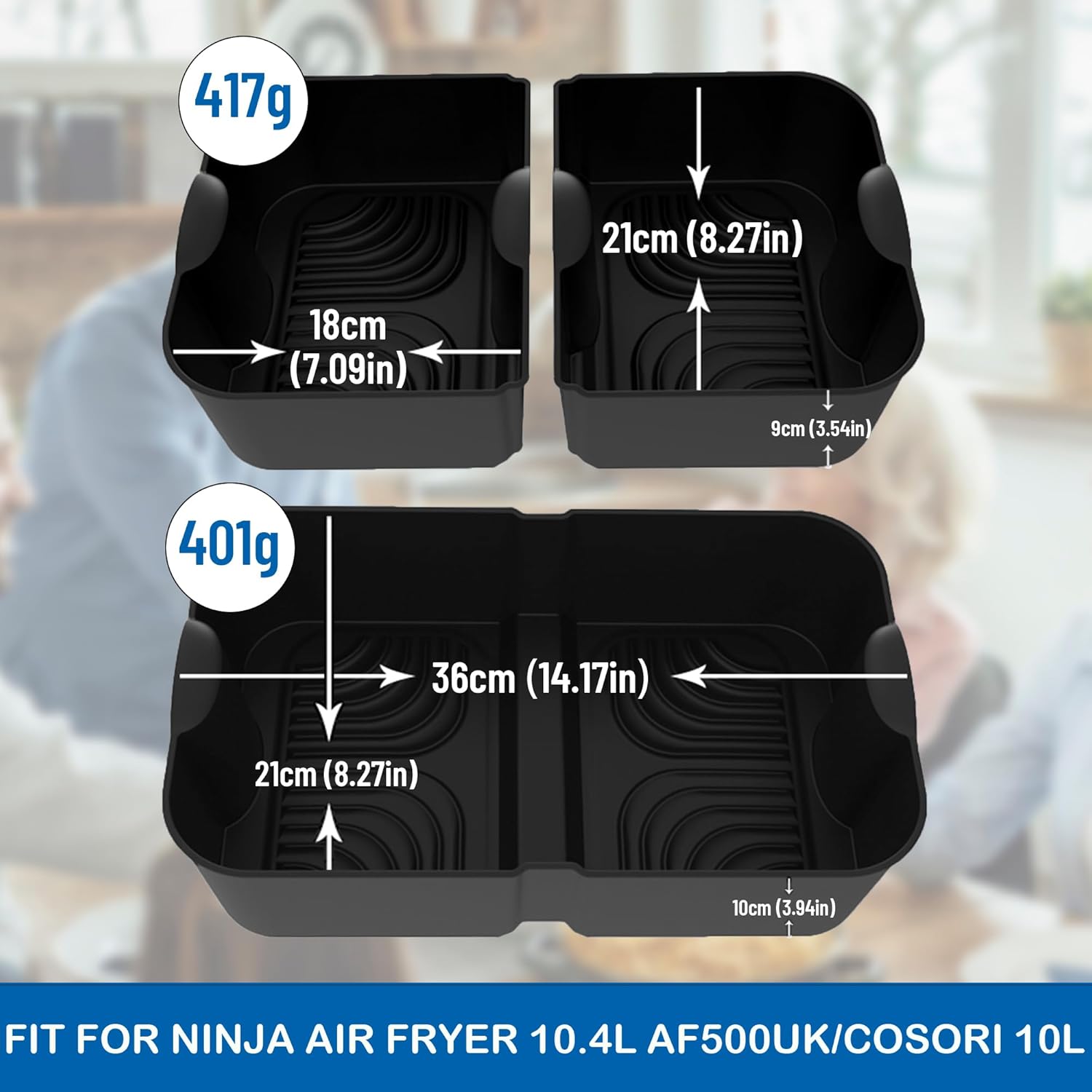 Moule silicone - pour friteuse à air - 10,4L, 10L - compatible Ninja/COSORI - AF500EU
