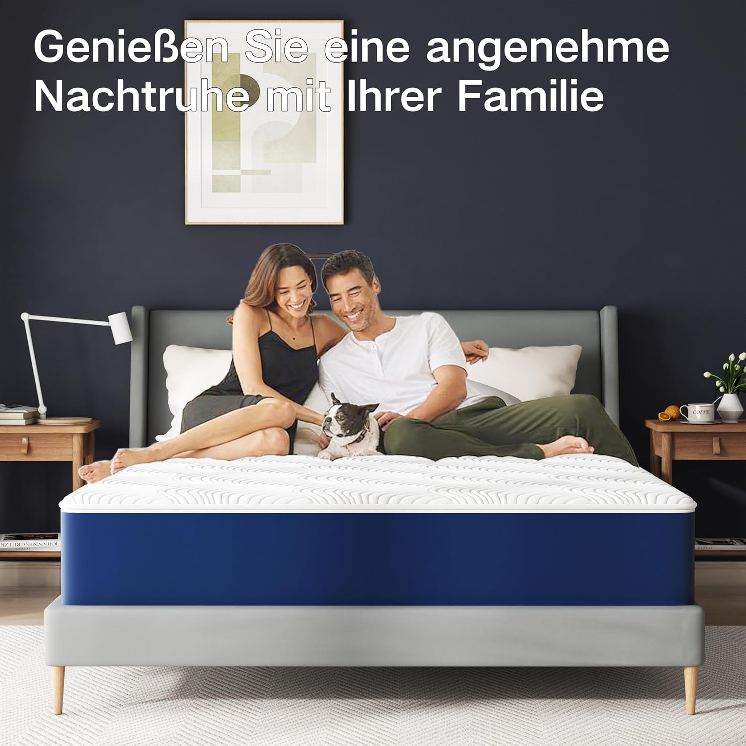 Matelas double - mémoire de forme, 160x190cm, 25cm, soutien H3, 7 zones, ergonomique