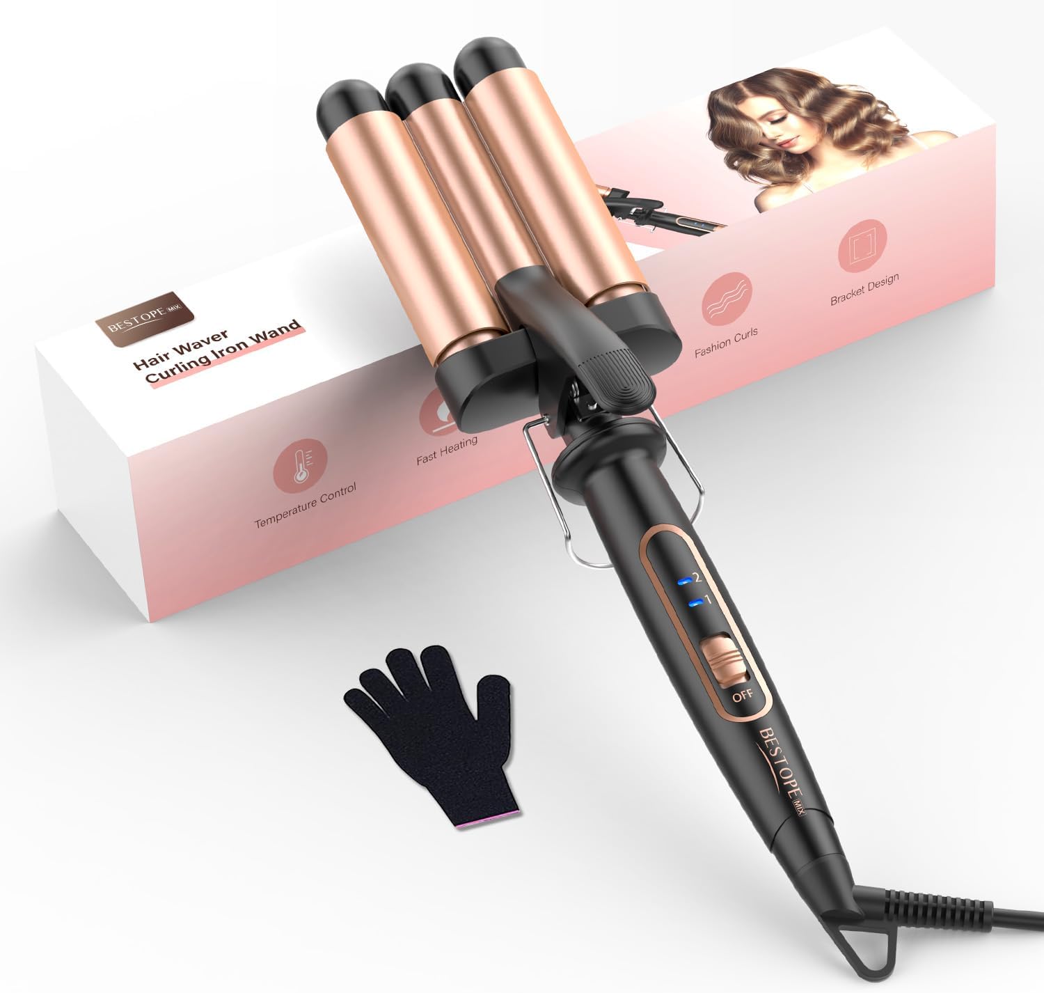 BESTOPE - MIX 5 en 1 - boucles variées, céramique, réglage température