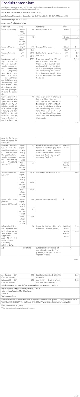 Bosch - Série 4 WNA144V0FR - Lave-linge séchant 9/5kg 1400trs/min blanc