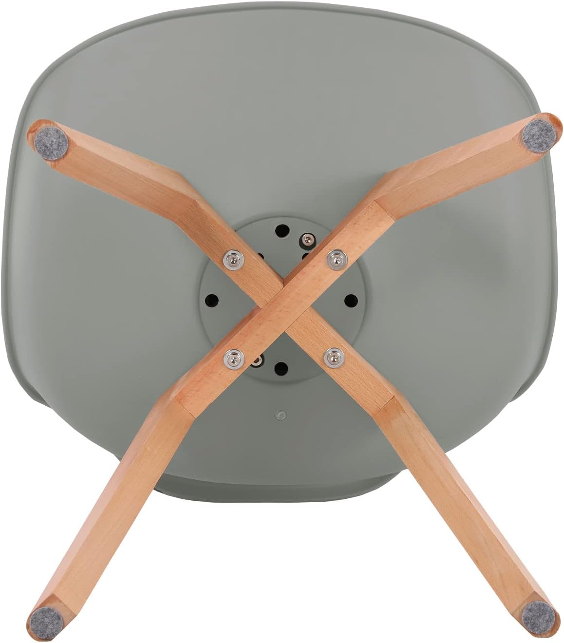 EGGREE - Lot de 4 chaises salle à manger - bois hêtre, rembourrées, grises