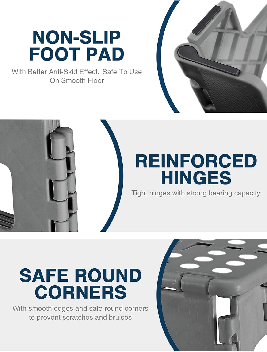 HOUSE DAY - marchepied pliable 43,2cm - plastique robuste, léger, portable