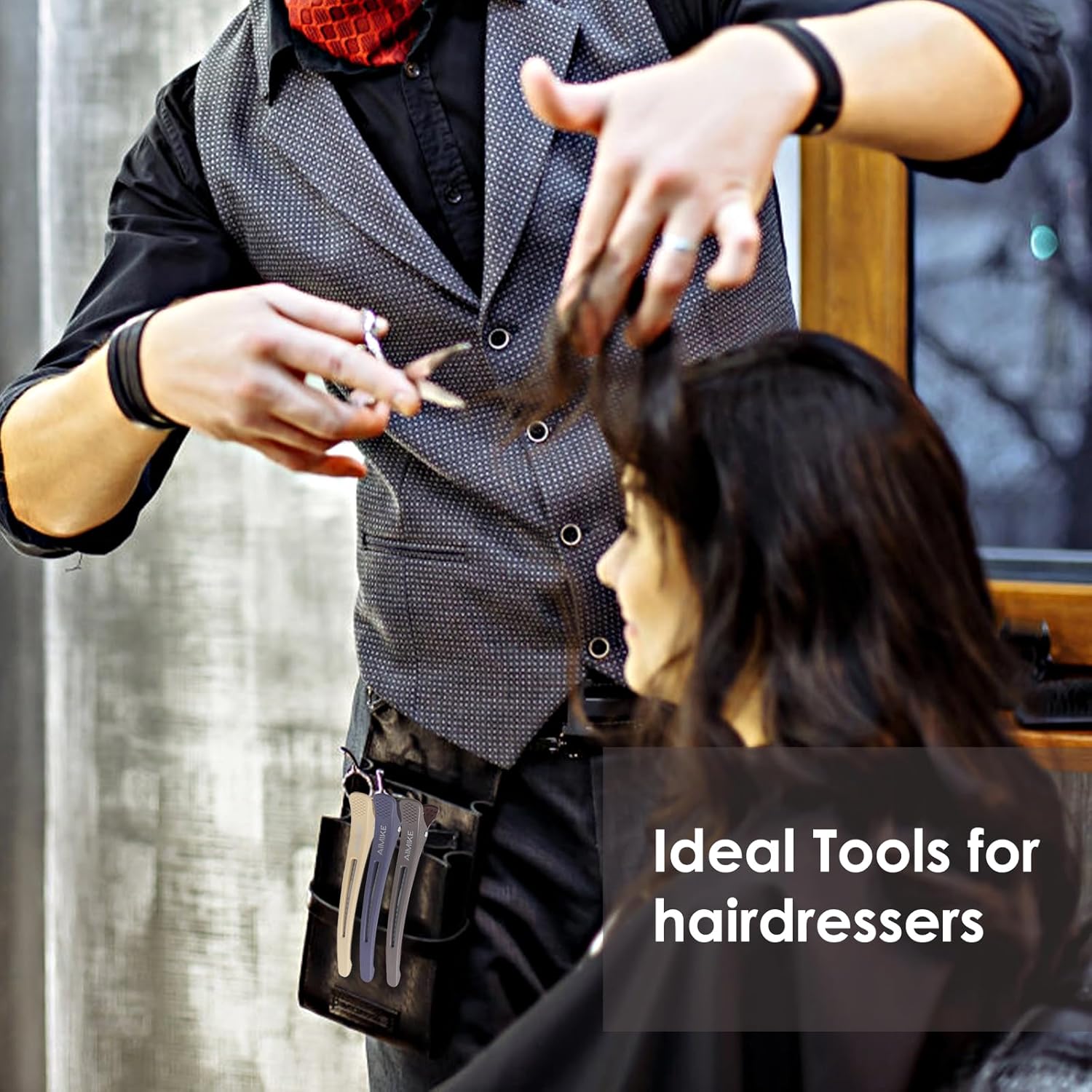 AIMIKE - pinces crocodile cheveux - 12pcs - antidérapantes, bec de canard, neutre