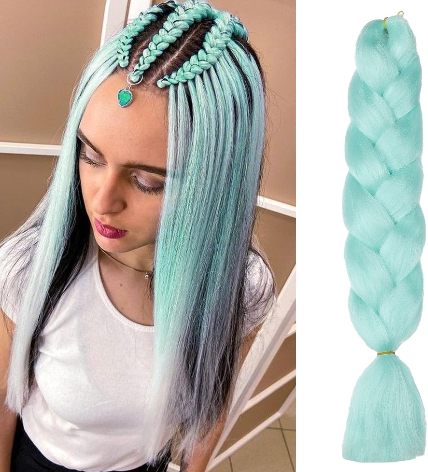 ShowJarlly - extensions synthétiques - 60 cm - spécial tresses africaines