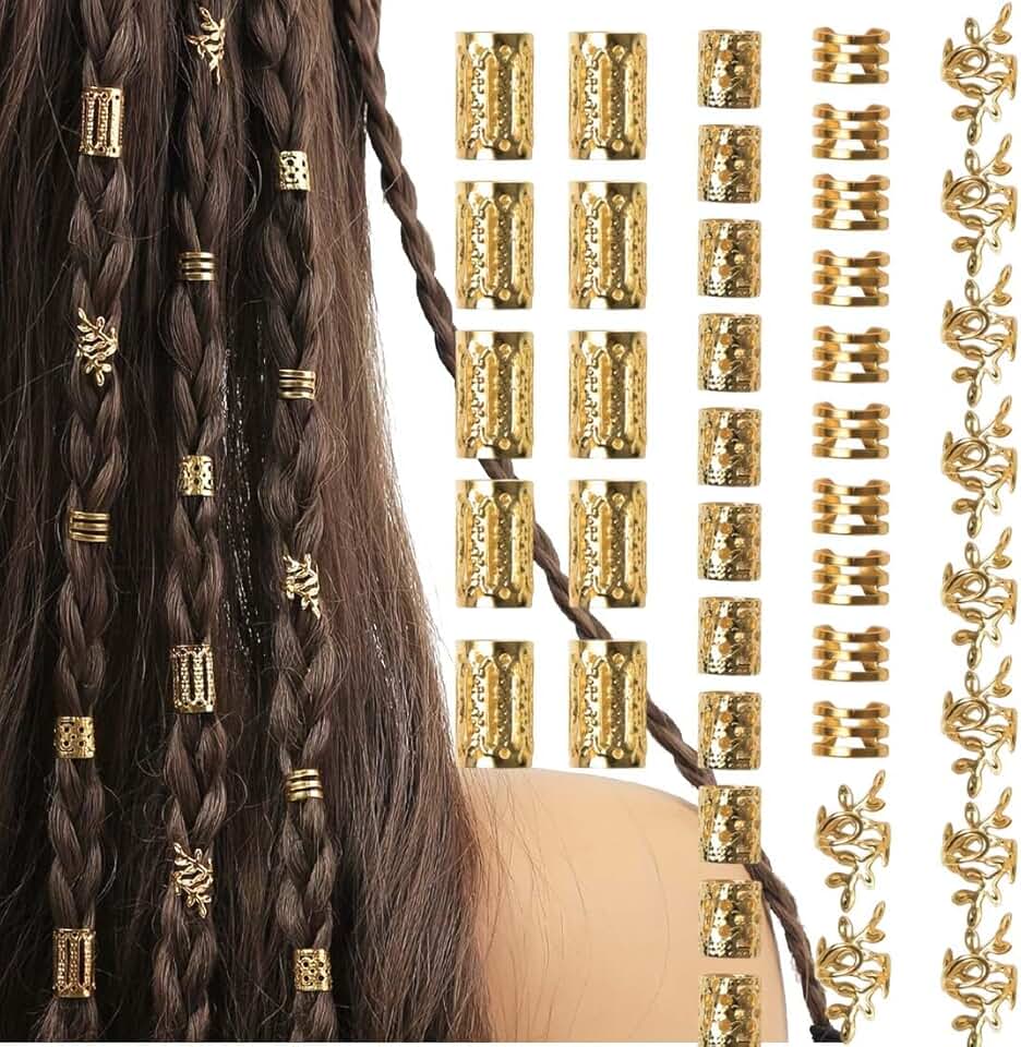 Bijoux de cheveux - lot de 40 pièces - métal réglable - accessoires spirale pour dreadlocks