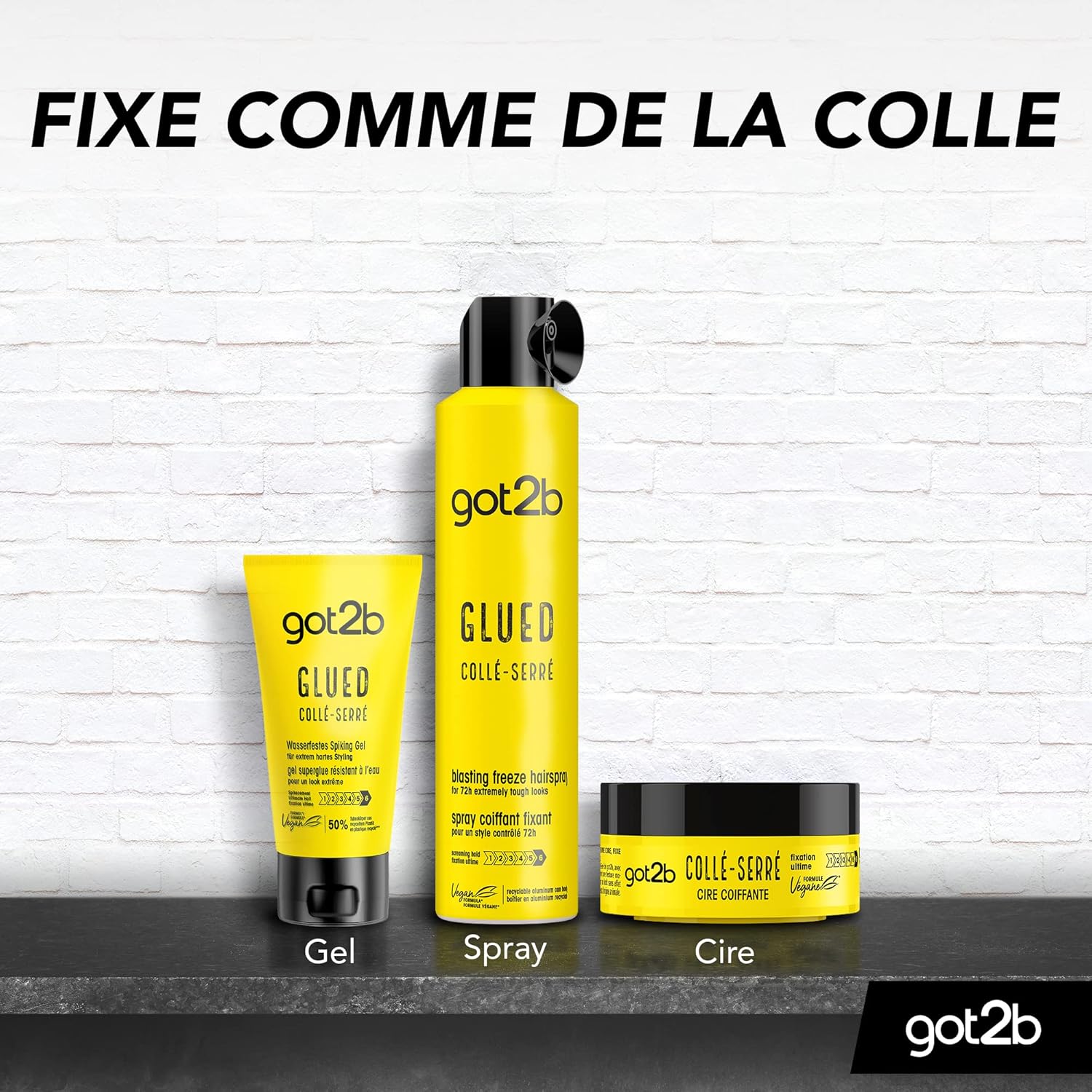 Schwarzkopf - Got2b Superglue - 150ml x2 - fixation forte, résistant eau, formule végane